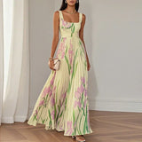 LYRA | Elegante vestido maxi com silhueta de pregas que favorece