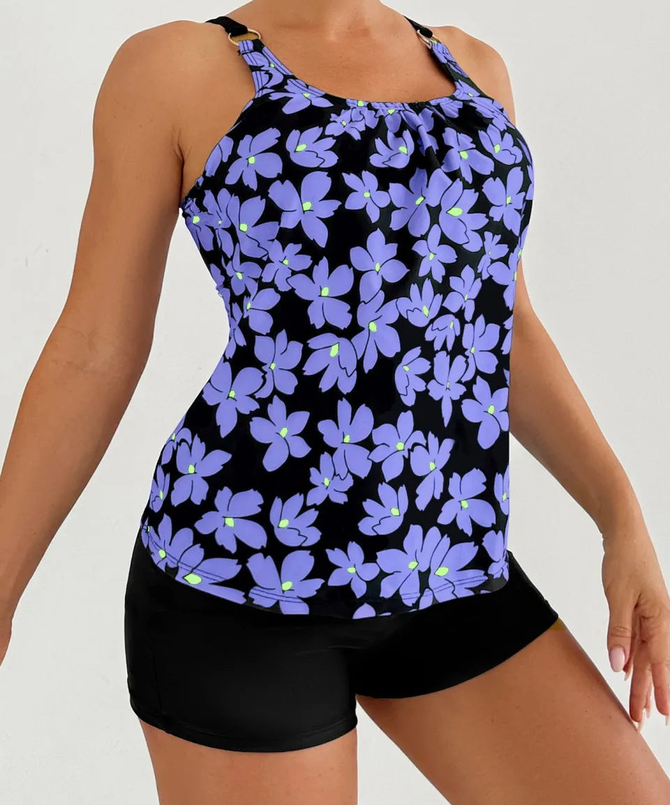 Mariana | Conjunto Tankini Flor da Noite