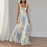 LYRA | Elegante vestido maxi com silhueta de pregas que favorece