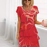 Geneviève – Vestido de elegância fluida com volantes