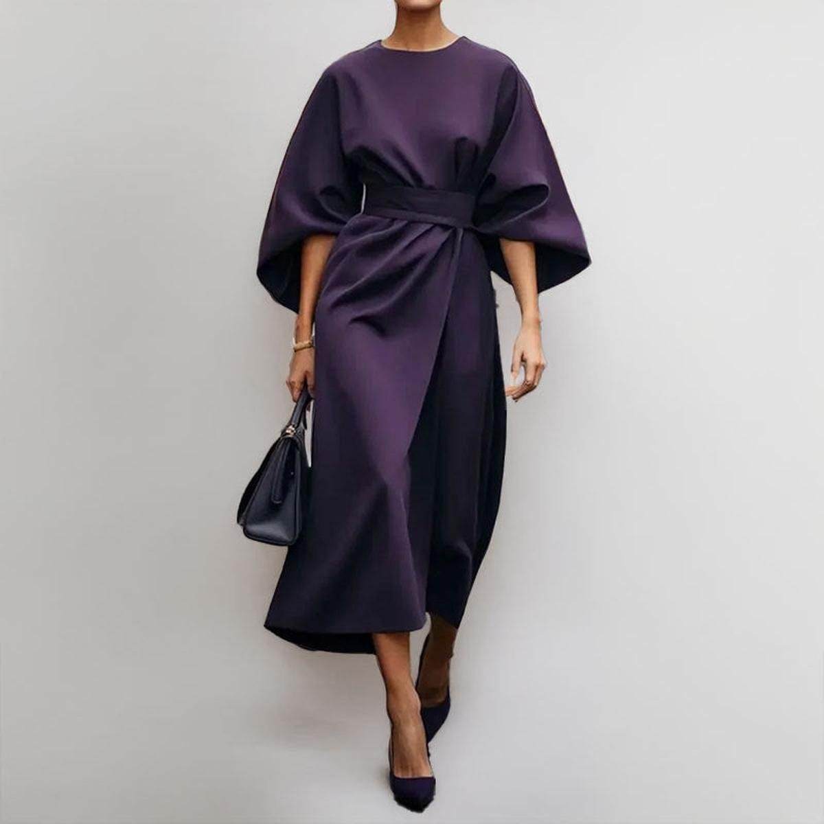 KATARZYNA | VESTIDO MAXI COM MANGAS DE KIMONO