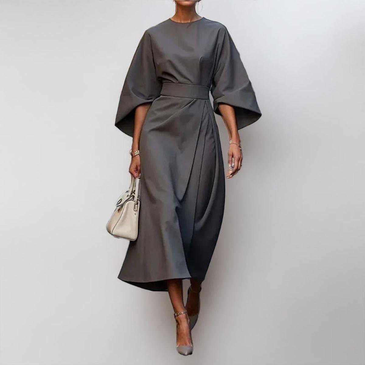 KATARZYNA | VESTIDO MAXI COM MANGAS DE KIMONO