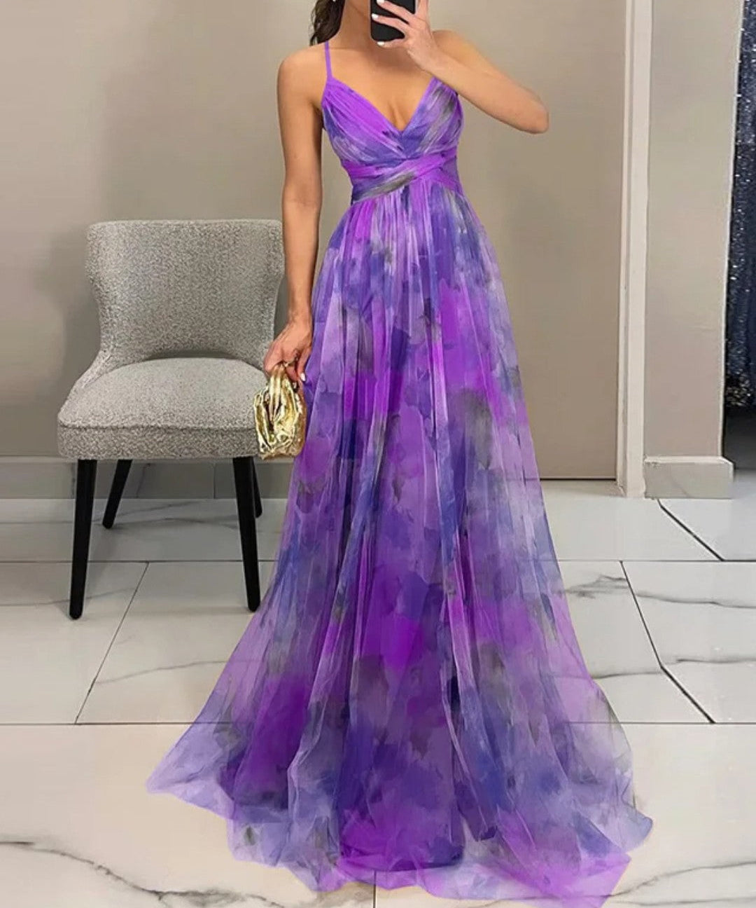 Giselle | Maxi-Vestido Encantador com Estampa Floral