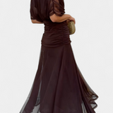 Magda - Vestido longo floral com decote em V