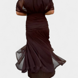 Magda - Vestido longo floral com decote em V