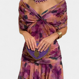 Magda - Vestido longo floral com decote em V