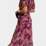 Magda - Vestido longo floral com decote em V
