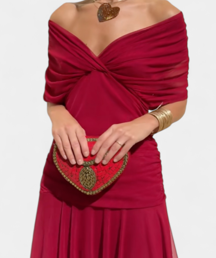 Magda - Vestido longo floral com decote em V