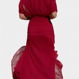 Magda - Vestido longo floral com decote em V