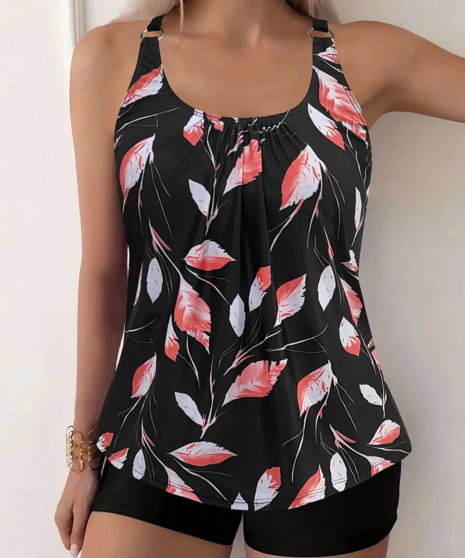Mariana | Conjunto Tankini Flor da Noite