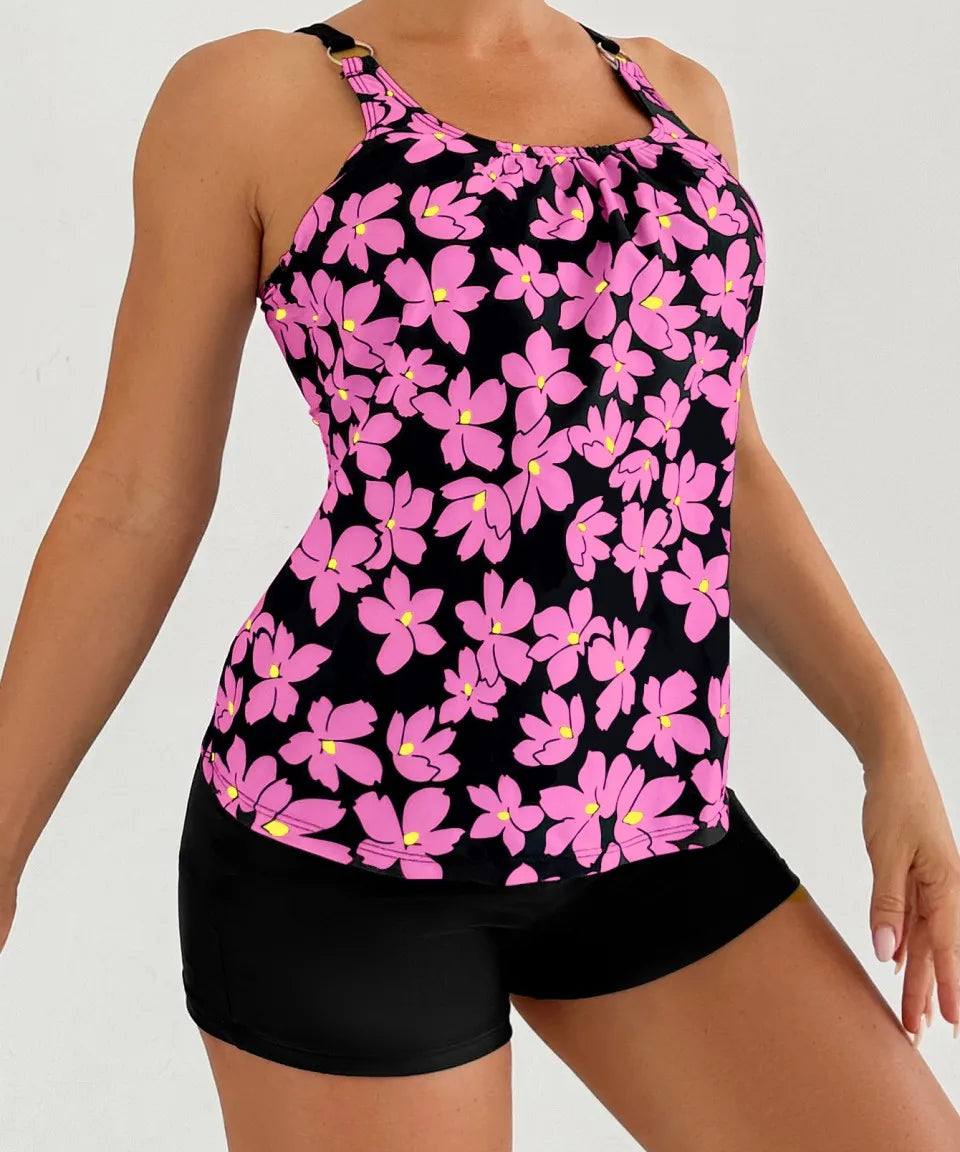 Mariana | Conjunto Tankini Flor da Noite