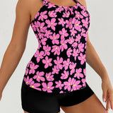 Mariana | Conjunto Tankini Flor da Noite