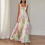 LYRA | Elegante vestido maxi com silhueta de pregas que favorece