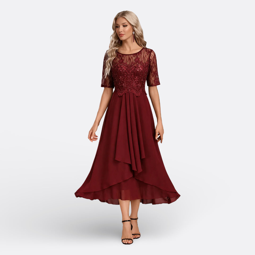 Mariana - Vestido Renda Azul-escuro