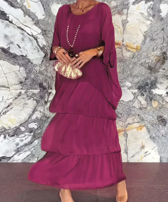 Lara – Vestido longo fluido elegante