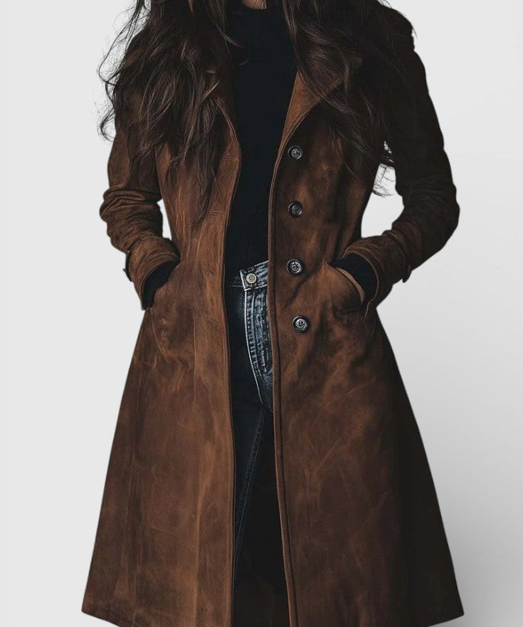 Teresa™ | Trenchcoat de Camurça em Estilo Vintage