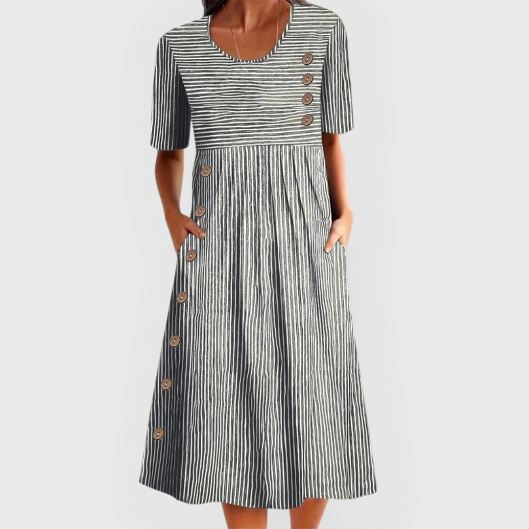Jarna - Vestido Midi Listrado