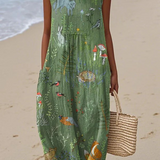 Helena - Vestido Midi Estampado Floresta