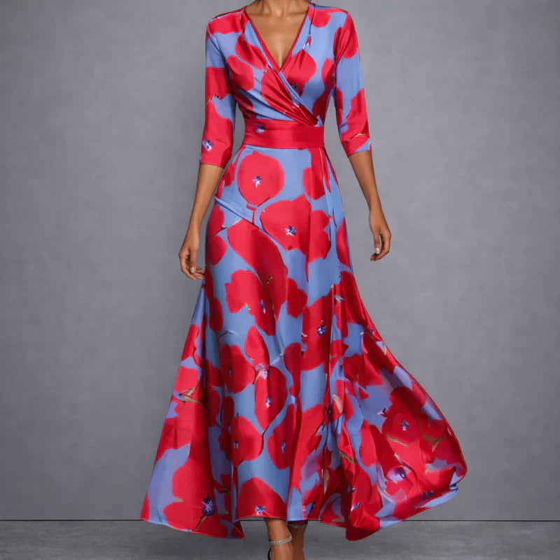 CALLA | Vestido Maxi Floral Escultórico para uma Elegância Confiante
