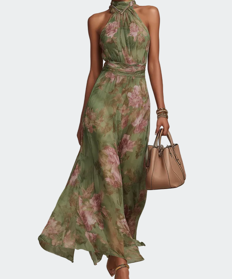 Livia - Vestido Maxi Halter Floral