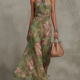 Marianne™ | Vestido maxi halter floral