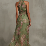 Marianne™ | Vestido maxi halter floral