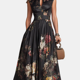 Violetta - Vestido Midi Cetim Preto