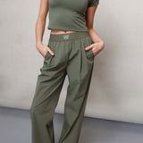 Calças Exército Groene O&K com Pés Largos - Broek