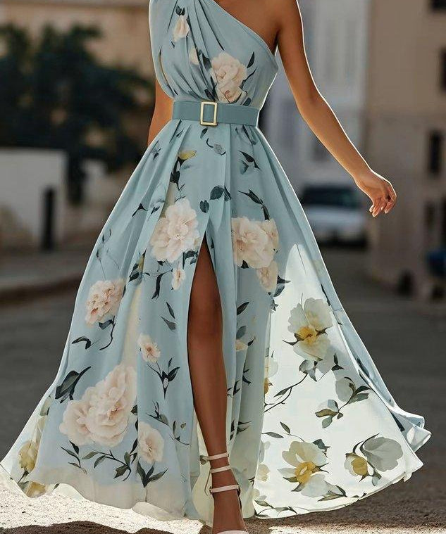 Julie - Vestido Renda Florido Verde-Claro
