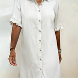Anne™ | Vestido de denim enrugado