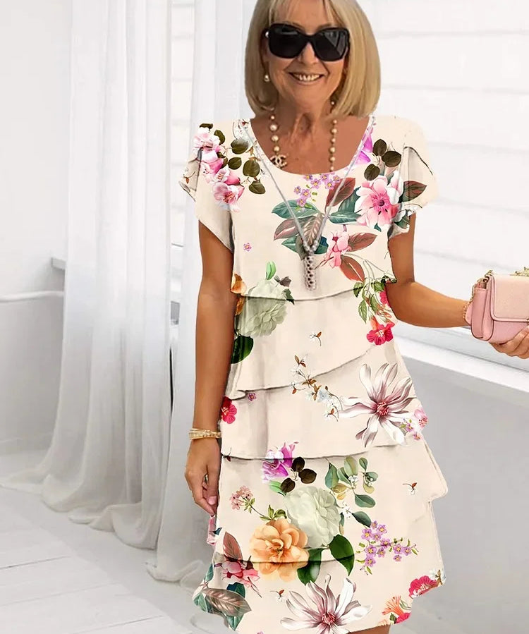 Ellie™ | Vestido em camadas com estampa floral