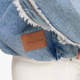 Casaco Bomber em Denim Azul