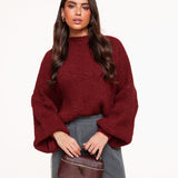 Bordeaux Lã Tricotada - Sweater