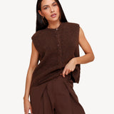 Colete Sem Mangas Castanho - Vest