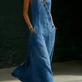 Vera™ | Vestido longo em denim com botões