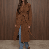 Camel Lange Faux Suede - Jas