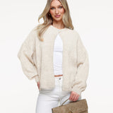 Creme Gebreide Knoop - Casaco
