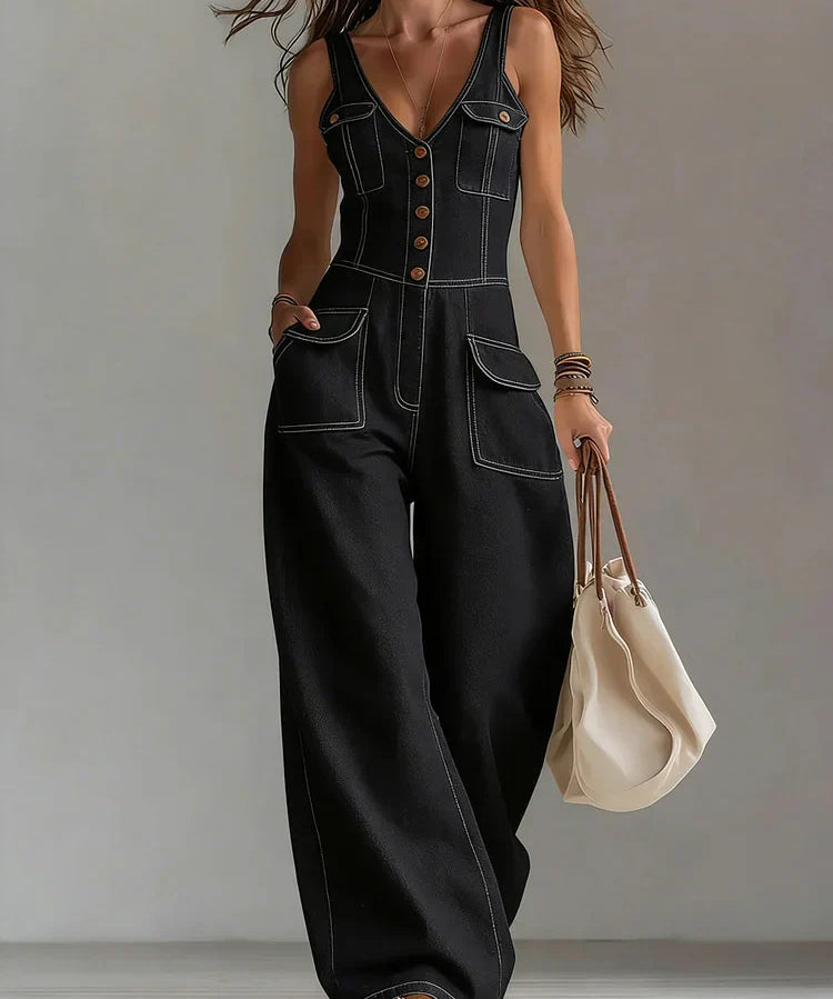 Sophie™ | Macacão de denim largo