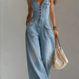 Sophie™ | Macacão de denim largo