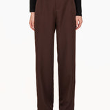 Pantalon Clássico Castanho Escuro