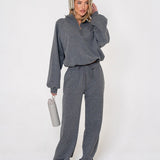 Cropped Rits Jogging - Colete Cinza Escuro