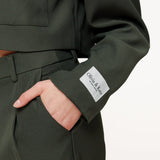Casaco Cropped Verde Escuro
