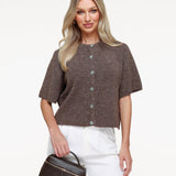 Colete de Malha com Mangas 3/4 - Taupe
