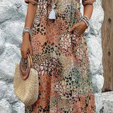 Dorina | Vestido com Decote em V e Estampa