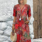 Dorina | Vestido com Decote em V e Estampa