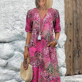 Dorina | Vestido com Decote em V e Estampa