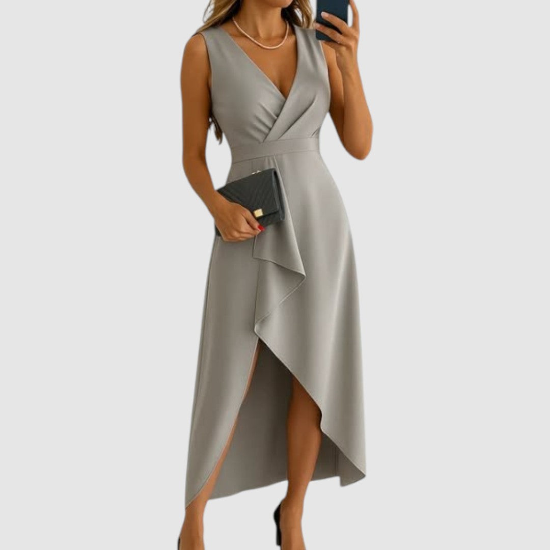 Valerie - Vestido envelope elegante com decote em V