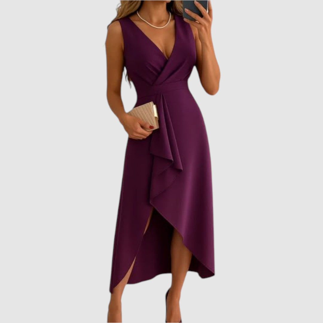 Valerie - Vestido envelope elegante com decote em V