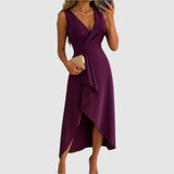 Valerie - Vestido envelope elegante com decote em V