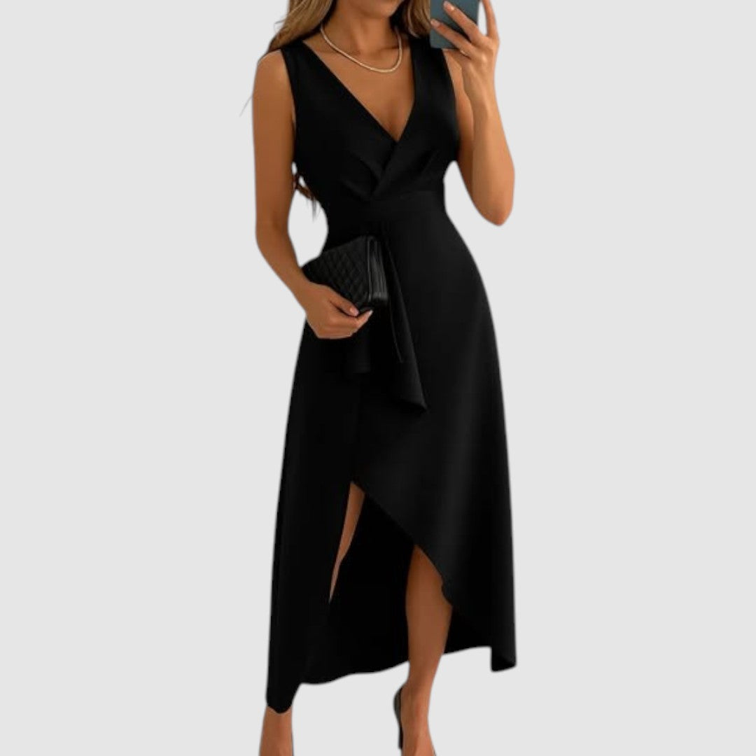 Valerie - Vestido envelope elegante com decote em V